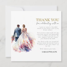 Rustic Rose Boho Floral Bridal Thank You