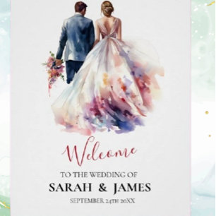 Rustic Rose Boho Floral Wedding Poster