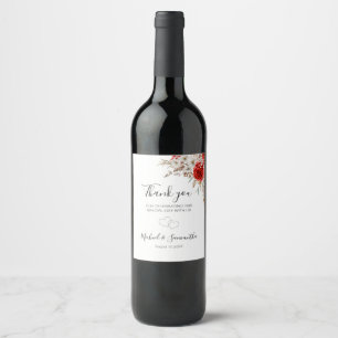 Rustic Rose Country Wedding Wine Label