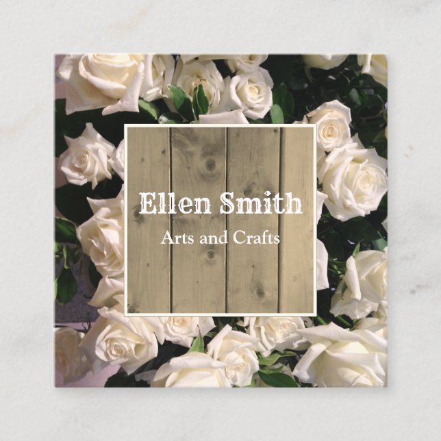 Rustic Rose Floral Design Business Card (Front)