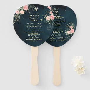 Rustic Rose Floral Dusty Pink Romance Hand Fan