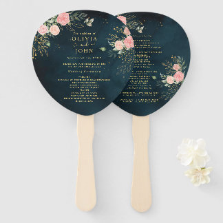 Rustic Rose Floral Dusty Pink Romance Hand Fan