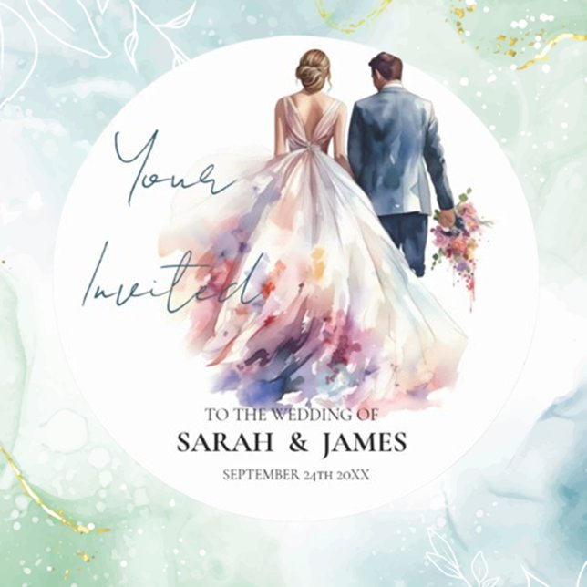 Rustic Rose floral Wedding Sticker (Add a heartfelt touch to your special day with our Rustic Rose floral wedding sticker )