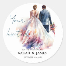 Rustic Rose floral Wedding Sticker
