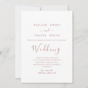 Rustic Rose Gold Family Wedding Invitation