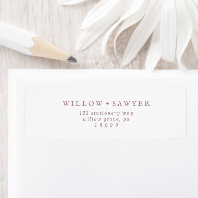 Rustic Rose Gold Script Return Address Label (Insitu)