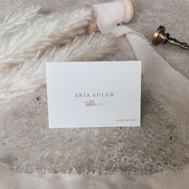 Rustic Rose Gold Wedding Menu Option Place Cards (Creator Uploaded)