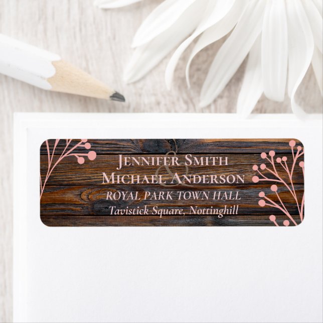 Rustic ROSE GOLD Wedding Pink Wood Budget (Insitu)