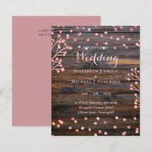 Rustic ROSE GOLD Wedding Pink Wood Budget