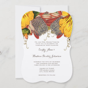 Rustic Rose Heart Wedding Invitation