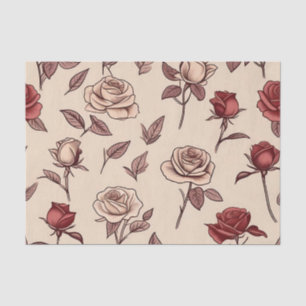 Rustic Rose Pattern Tissue Paper