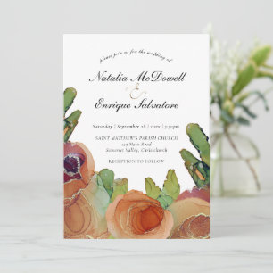 Rustic Rose Wedding Invitation