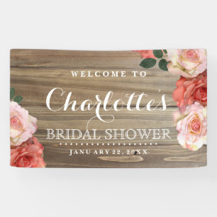 Rustic Roses   Bridal Shower Welcome Banner