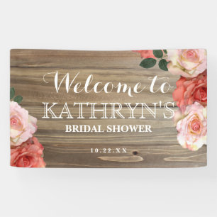 Rustic Roses   Bridal Shower Welcome Banner