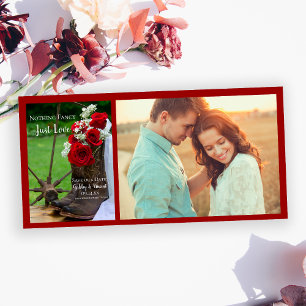 Rustic Roses Cowboy Boots Wedding Save the Date