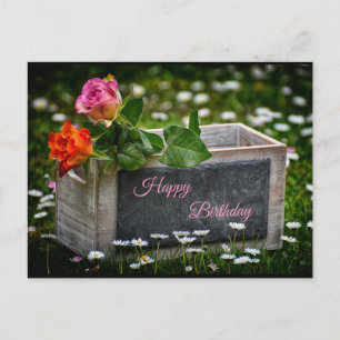 Rustic Roses Postcard *personalise greeting*