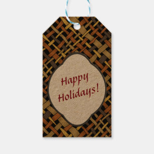 Rustic Rough Graphic Burlap any Text Gift Tags