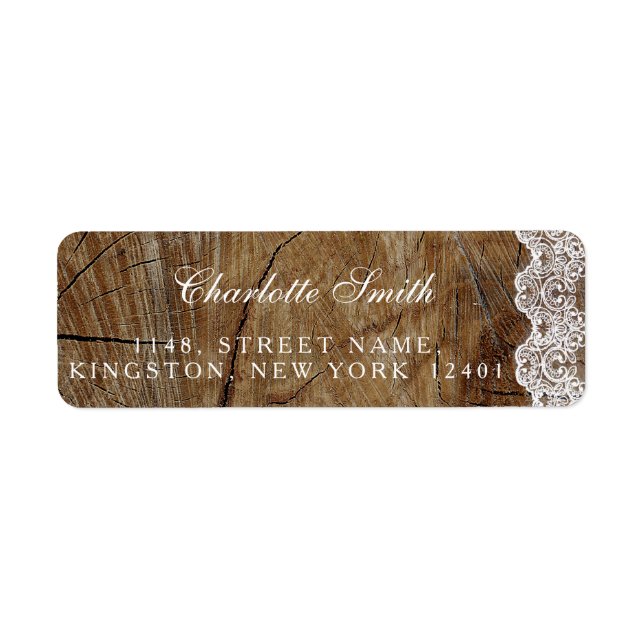 Rustic Royal Personalized Lace Address Labels (Front)