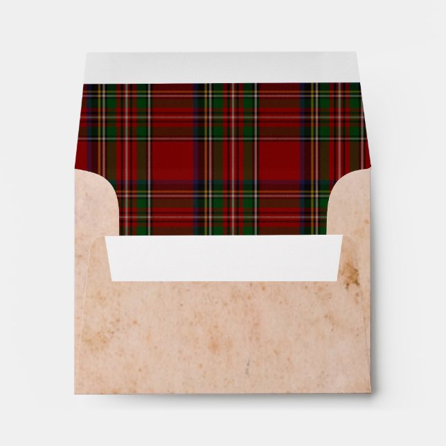 Rustic Royal Stewart Wedding RSVP Envelope (Back (Bottom))