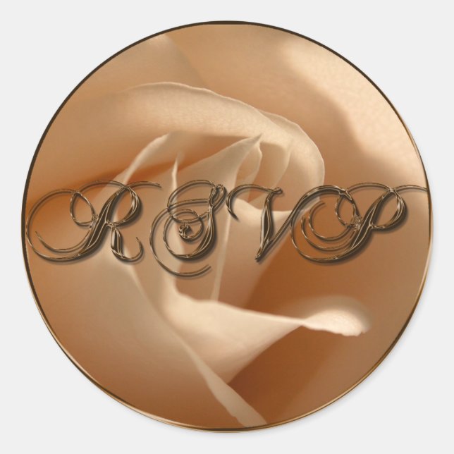 Rustic RSVP Cream Rose Wedding Envelope Seal (Front)