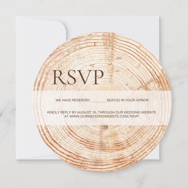 Rustic RSVP wedding round wedding website QR code  Holiday Card (Front)