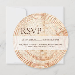 Rustic RSVP wedding round wedding website QR code Holiday Card