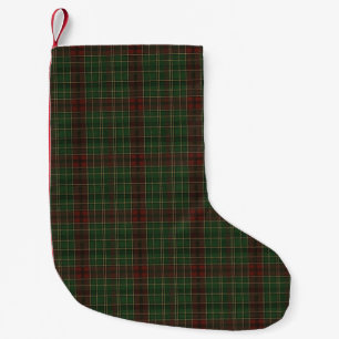 Rustic, rugged outdoors red/green plaid small christmas stocking