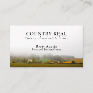 Rustic Rural Country Real Estate Broker Agent Business Card