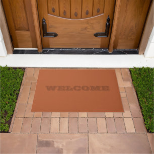 Rustic Rust Brown Solid Colour Doormat