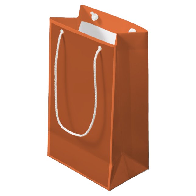 Rustic Rust Brown Solid Colour Small Gift Bag (Front Angled)