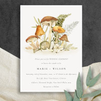 Rustic Rust Orange Mushroom Fern Foliage Wedding