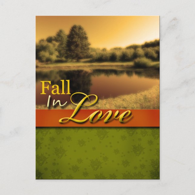 Rustic Rustic Fall In Love Wedding Postcard (Front)