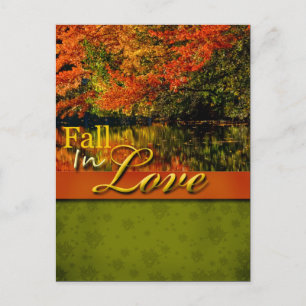 Rustic Rustic Fall In Love Wedding Postcard