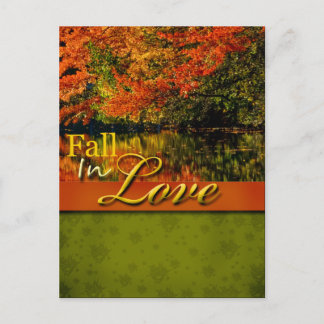 Rustic Rustic Fall In Love Wedding Postcard