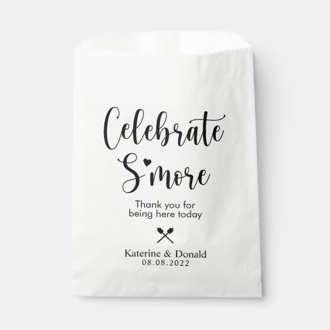 Rustic S’more Love Wedding Favour Bag (Front)