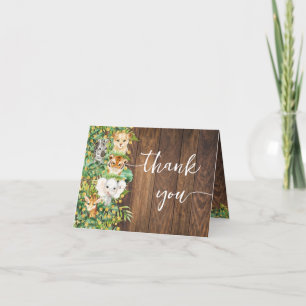 Rustic Safari Baby Shower Thank You Folded Card
