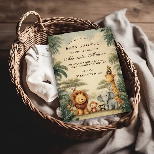 Rustic Safari Friends Baby Shower Invitation (Creator Uploaded)