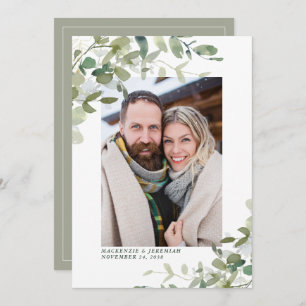 Rustic Sage Eucalyptus Wedding Photo Save the Date