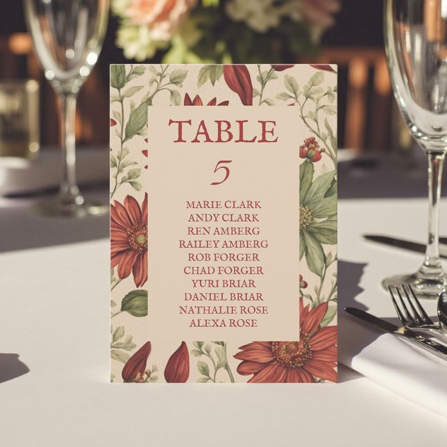 Rustic Sage Green & Burgundy Red Floral Autumn Invitation (Creator Uploaded)