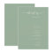 Rustic Sage Green Calligraphy Wedding Menu Cards