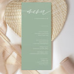 Rustic Sage Green Calligraphy Wedding Menu Cards<br><div class="desc">Rustic Sage Green Calligraphy Wedding Menu Cards

Minimalist Wedding Menu Cards | Modern Menu,  Wedding Dinner Menu,  Rustic Let's Eat Wedding Dinner and Drinks Menu,  Simple Calligraphy Rustic Wedding Menus Wedding Menus,  Rustic Wedding Menu,   Wedding Table Menu</div>