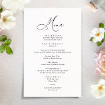 Rustic Sage Green Elegant Wedding Menu<br><div class="desc">Designed to coordinate with our Stylish Script wedding collection,  this customisable Menu card,  features a sweeping script calligraphy text paired with a classy serif font in black with a customisable monogram on the back. Matching items available.</div>