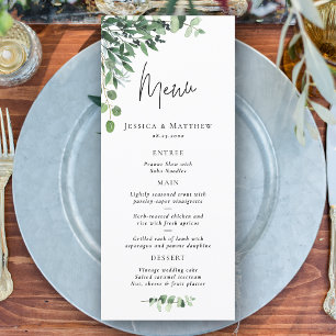 Rustic Sage Green Eucalyptus Wedding Menu