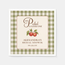 Rustic Sage Green Gingham Apple Bridal Shower