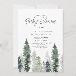 Rustic Sage Green Neutral Nature Baby Shower Invitation