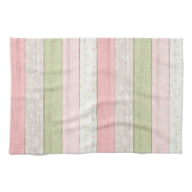 Rustic Sage Green & Pink Floral Wood Cottage Chic