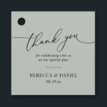 Rustic Sage Green Simple Thank You Favour Tags<br><div class="desc">Designed to coordinate with our Romantic Script wedding collection,  this customisable tag,  features a calligraphy graphic thank you,  paired with a classy serif font in black. Matching items available.</div>