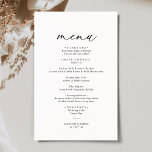 Rustic Sage Green Simple Wedding Menu<br><div class="desc">Designed to coordinate with our Romantic Script wedding collection,  this customizable Menu card,  features a sweeping script calligraphy text paired with a classy serif font in black with a customizable monogram on the back. Matching items available.</div>