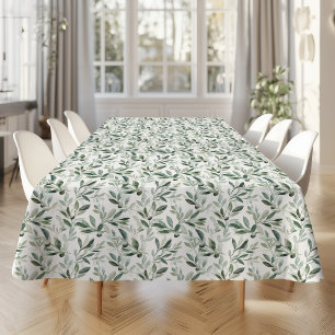 Rustic Sage Green Watercolor Olive Pattern Tablecloth