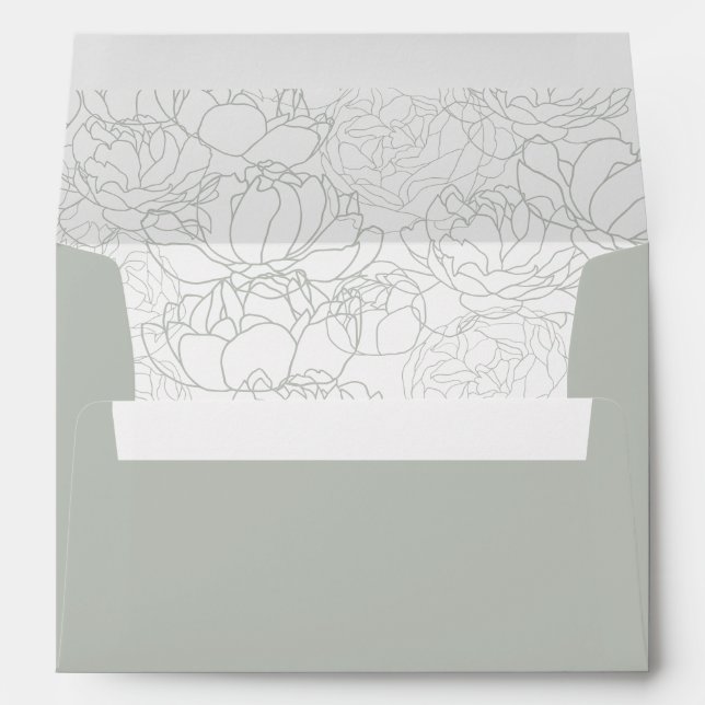 Rustic Sage Green with pre-printed Return Address Envelope (Back (Bottom))